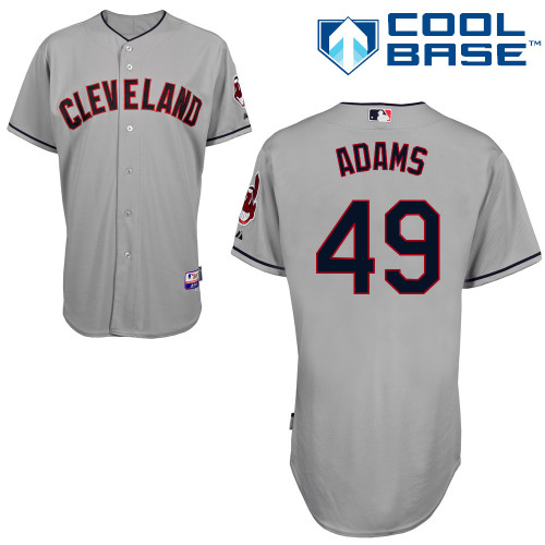 Austin Adams #49 MLB Jersey-Cleveland Indians Men's Authentic Road Gray Cool Base Baseball Jersey